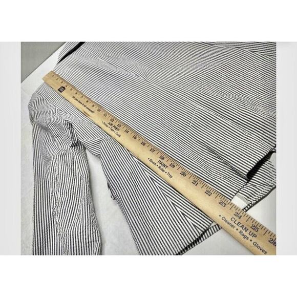 Banana Republic Seersucker Blazer Jacket Navy Stripe Size 2 Double Breasted - Picture 14 of 16